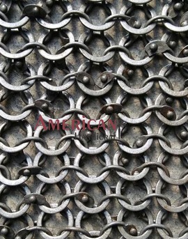 Chain mail 10 mm round riveted with soiled ring 