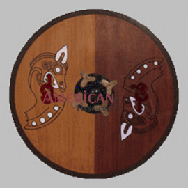 Viking Wooden Shield W/Horse