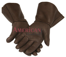 Brown Leather Historical Gloves