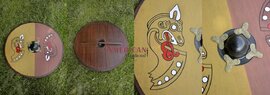 Viking Wooden Round Shield with Norse horse motif